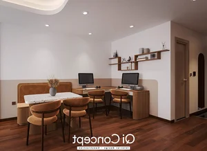 Elegant Akari City 2-Bedroom Interior Design Featuring Soft Curved Aesthetics and Space Optimization - image 3