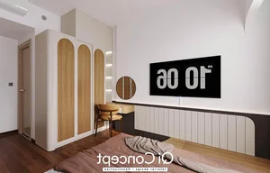 Elegant Akari City 2-Bedroom Interior Design Featuring Soft Curved Aesthetics and Space Optimization - image 9