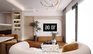 Elegant Akari City 2-Bedroom Interior Design Featuring Soft Curved Aesthetics and Space Optimization - image 1