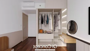 Elegant Akari City 2-Bedroom Interior Design Featuring Soft Curved Aesthetics and Space Optimization - image 2