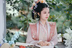 Jiao Tang Ma Qi Duo: Graceful Hanfu Beauty Amidst Spring Blossoms, YiTuYu Vol.8761 - image 10