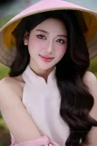 VGU No171: Vietnamese Beauty Graces a Flower Garden in Elegant Pink Ao Dai and Conical Hat - image 14