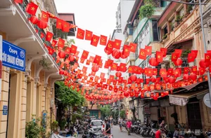 Hanoi Streets Bloom with Flags and Flowers for Tourists - image 3