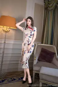 XiuRen No.10452: Can Bao's Captivating Elegance in a Modern Floral Cheongsam - image 18