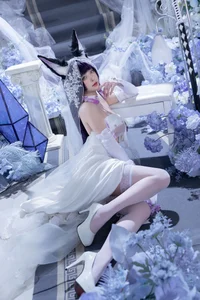 Stunning Azur Lane Musashi Cosplay by Qing Shui You Nai: Elegant Violet Floweryness Kimono Aesthetic and Wisteria Garden Photography - image 1
