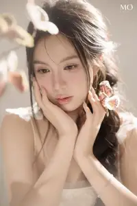 VGU No.195 Ethereal Beauty MO: Captivating Portrait of a Gentle Muse Amidst Romantic Flowers. - image 3