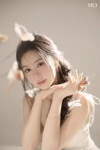 VGU No.195 Ethereal Beauty MO: Captivating Portrait of a Gentle Muse Amidst Romantic Flowers. - image 1