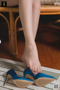 Yunzhi in Elegant Satin Blue High Heels - IESS Exclusive Fashion Photography Series - image 5
