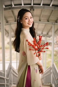 Vietnamese Beauty Queens Showcase Elegant Ao Dai Trends for Spring 2025 - image 7