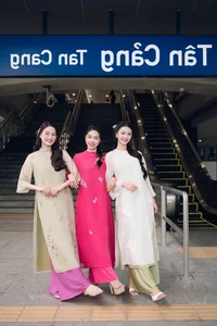 Vietnamese Beauty Queens Showcase Elegant Ao Dai Trends for Spring 2025 - image 1