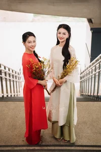 Vietnamese Beauty Queens Showcase Elegant Ao Dai Trends for Spring 2025 - image 0