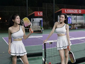 Nam Dinh Fitness Influencer Joins the Viral Pickleball Trend in Style - image 2