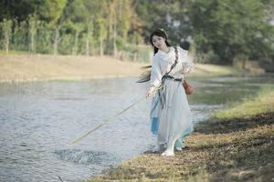YiTuYu Vol.8273: Chun Yu – Ethereal Wuxia Beauty and Serene Warrior at Sunset - image 0