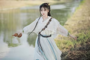 YiTuYu Vol.8273: Chun Yu – Ethereal Wuxia Beauty and Serene Warrior at Sunset - image 1
