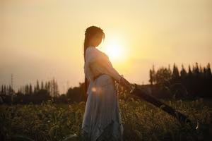 YiTuYu Vol.8273: Chun Yu – Ethereal Wuxia Beauty and Serene Warrior at Sunset - image 11