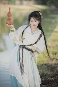 YiTuYu Vol.8273: Chun Yu – Ethereal Wuxia Beauty and Serene Warrior at Sunset - image 5