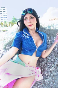 Captivating Nico Robin Cosplay by lMusicl: A Sun-Drenched Seaside Adventure - image 8
