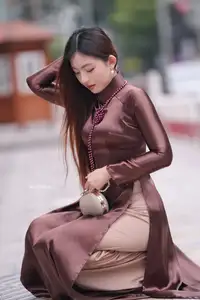 Elegant Modern Ao Dai Beauty Captivates on City Streets | Graceful & Alluring 1000025274 - image 9