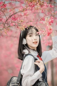 Elegant Spring Portraiture: Jian Xiao Cheng in Art Language Vol.9389 – Serenity Under the Red Cherry Tree - image 7