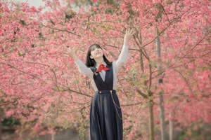 Elegant Spring Portraiture: Jian Xiao Cheng in Art Language Vol.9389 – Serenity Under the Red Cherry Tree - image 22