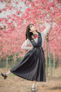 Elegant Spring Portraiture: Jian Xiao Cheng in Art Language Vol.9389 – Serenity Under the Red Cherry Tree - image 14