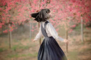 Elegant Spring Portraiture: Jian Xiao Cheng in Art Language Vol.9389 – Serenity Under the Red Cherry Tree - image 26