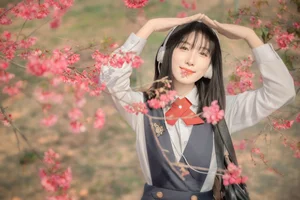 Elegant Spring Portraiture: Jian Xiao Cheng in Art Language Vol.9389 – Serenity Under the Red Cherry Tree - image 15