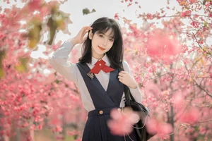 Elegant Spring Portraiture: Jian Xiao Cheng in Art Language Vol.9389 – Serenity Under the Red Cherry Tree - image 17
