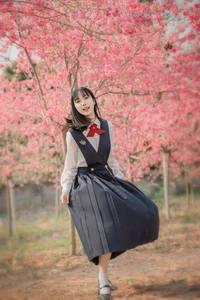 Elegant Spring Portraiture: Jian Xiao Cheng in Art Language Vol.9389 – Serenity Under the Red Cherry Tree - image 27