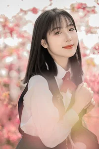 Elegant Spring Portraiture: Jian Xiao Cheng in Art Language Vol.9389 – Serenity Under the Red Cherry Tree - image 8