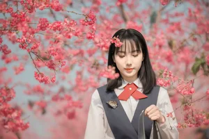 Elegant Spring Portraiture: Jian Xiao Cheng in Art Language Vol.9389 – Serenity Under the Red Cherry Tree - image 25
