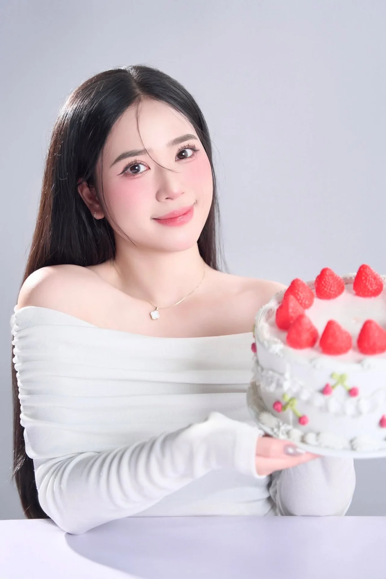 Serene Beauty of a Gentle Girl Explore Pure Charm and Dreamy Aura in a Minimalist Portrait