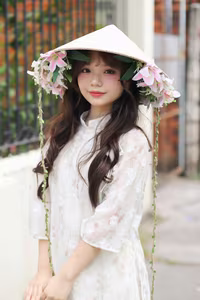 VGU No.143: Discover the Ethereal Beauty of a Vietnamese Girl in Ao Dai and Floral Conical Hat - image 17