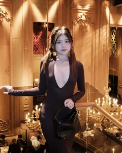Rich Kid Chao Transitions from Cute to Seductive in Deep-Cut Dress - image 5