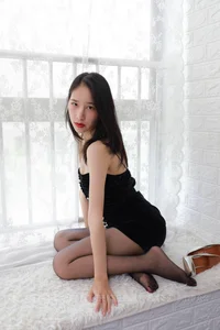 Elegant Mei Zi in Black Slip Dress - IESS Chinese Model Photography Collection - image 27