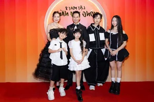 Ly Hai and Minh Ha Family Shine in Coordinated Red Carpet Outfits - image 4