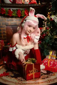 Coser Sonico Christmas: Sweet & Alluring Santa Bunny Beside Sparkling Tree - image 21