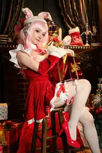 Coser Sonico Christmas: Sweet & Alluring Santa Bunny Beside Sparkling Tree - image 13