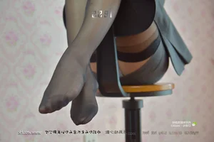 Elegant Office Style: IESS Sixiangjia 006 Featuring Model Qiuqiu in Classic Black Silk and Garter Sets - image 74