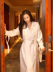 Ya Xuan ELVA: Elegant Allure in White Trench Coat - Unveiling XiuRen's Mysterious Charm - image 7