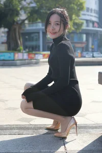 Wan Ping for IESS: Sophisticated Urban Style in the Black Hip-Hugging Skirt Collection - image 55