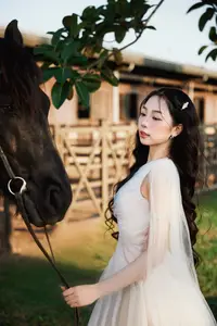 Elegant Beauty: Graceful Girl with a Majestic Black Horse - image 11