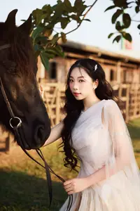 Elegant Beauty: Graceful Girl with a Majestic Black Horse - image 12