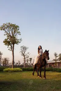 Elegant Beauty: Graceful Girl with a Majestic Black Horse - image 7