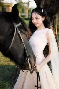 Elegant Beauty: Graceful Girl with a Majestic Black Horse - image 6