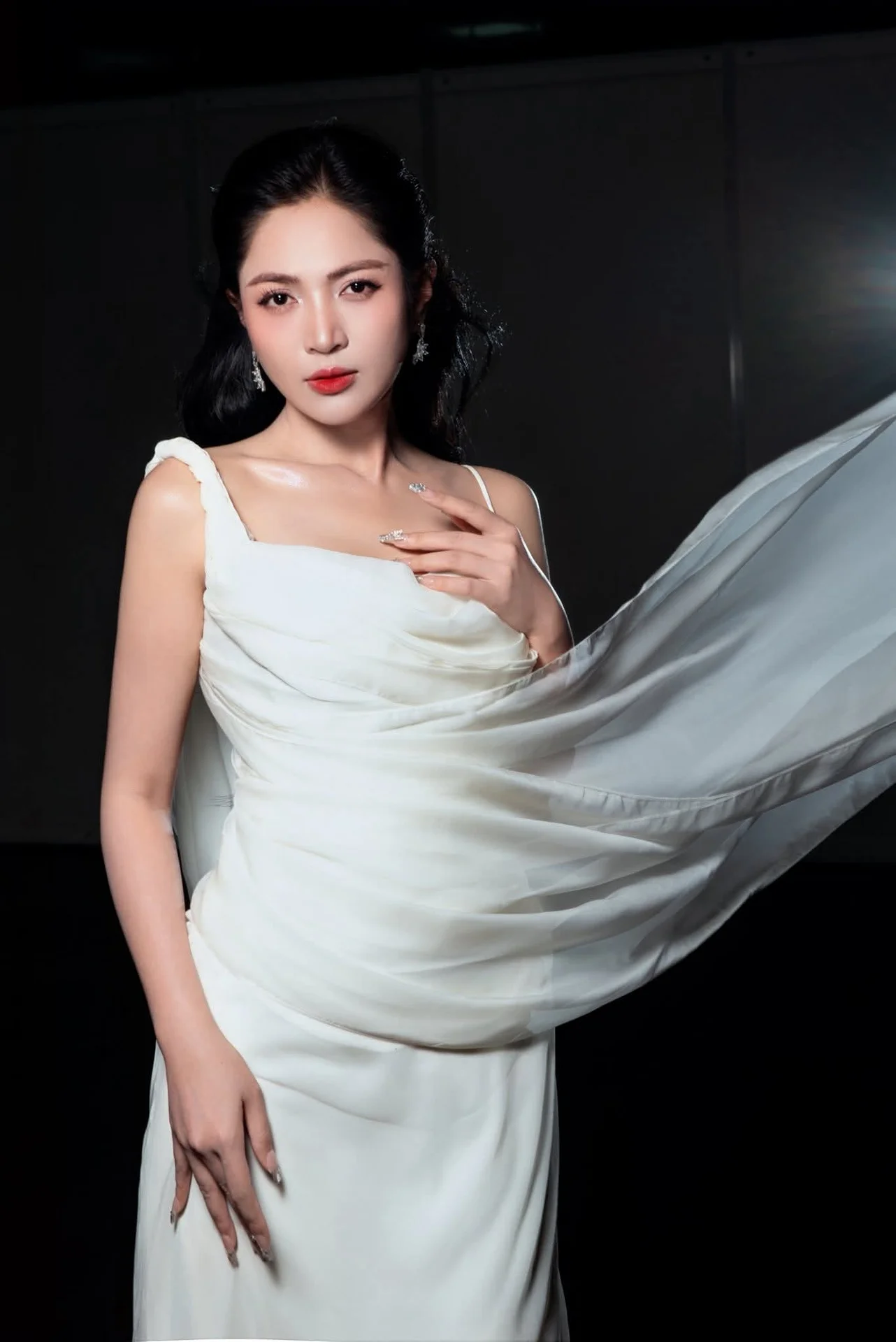 Ethereal elegance in white: A cinematic portrait