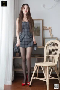 Jiu Mei in Plaid Skirt and Red Shoes Fashion - image 7