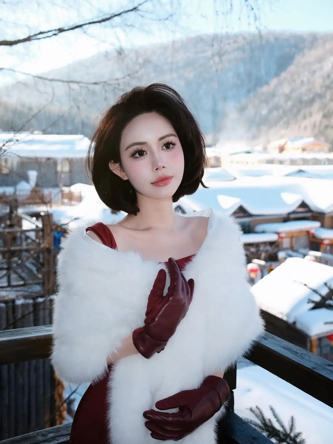 Chu Mac Thuy Quynh flaunts alluring bare back, defying cold amidst pristine snow