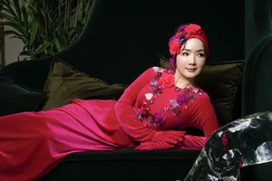 Miss Giang My Radiates Elegance as the Muse for Vo Viet Chung's Ao Dai - image 3