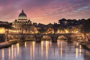 Discover St. Peter's Basilica Vatican: A magnificent Renaissance architectural icon under night lights - image 0
